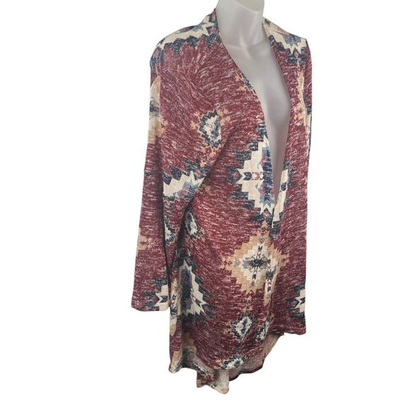 Jody California Open Front Lightweight Cardigan USA Women’s Size Large Aztec - Picture 6 of 8